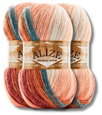 Immagine prodotto di Alize 3x 100g Angora Gold Batik, filato con sfumature di colore, adatto per uncinetto e maglia (8023)
