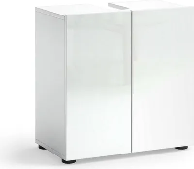 Produktbild von Badezimmermöbel Dellertsso, Badezimmerschrank, Mehrzweckschrank, Hängeschrank mit Spiegel,  Italy, Glänzendes Weiß, 60x34h62 cm