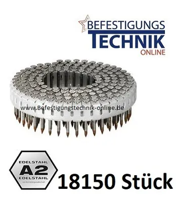 Produktbild von Coilnägel Mini DL11AGBBS 1,8x19mm Ring rostfrei Edelstahl A2 für Senco SCN30 MCN30