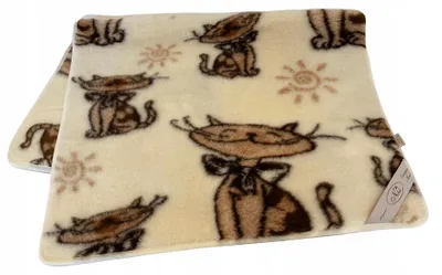 Image de KAMPOL Couverture Laine Chat 160x200 cm 100% Laine