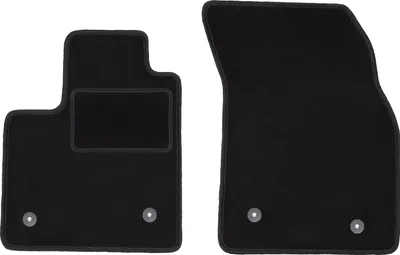 Image de Tapis de sol avant velours sur-mesure pour Ford Focus MK4 (2018-, hatchback, berline, break, Turnier, Turnier Active) noir, jeu 2 pièces, fixations - STANDRAD