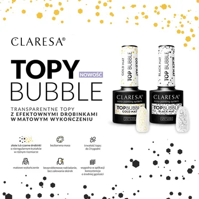 Zdjęcie produktu dla Claresa Top Bubble gold Matt No wipe -5g