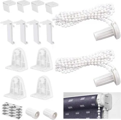 Immagine prodotto di 16 pezzi di supporto a rotella per finestre 17 mm Fissaggio a morsetto per tende a rullo Klemmfix Ricambi doppio fissaggio a morsetto Supporto per tenda oscurante Finestre in legno