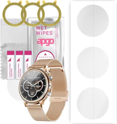 Produktbild von apgo 3 Stück Schutzfolie, klar, kompatibel mit Fitonme HH85 Smartwatch, Hydrogel Displayschutzfolie mit Positionierhilfe, Displayfolie, robust und kratzfest