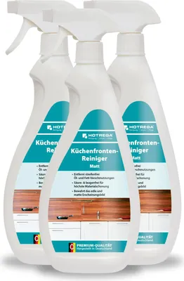 Produktbild von HOTREGA Küchenfronten-Reiniger matt 750 ml Spray | gebrauchsfertiger Oberflächenreiniger gegen Fett & Öl | säure- und laugenfrei | materialschonend