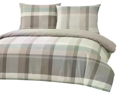 Obrázek produktu pro Běžné povlečení, saténové povlečení, vysoká kvalita, rozměr 160x200, barva béžová, vzor: kostka