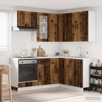Produktbild von Kücheneinheit KALMAR 8 pcs Altholz Holzwerkstoff - Küchenschränke c2282