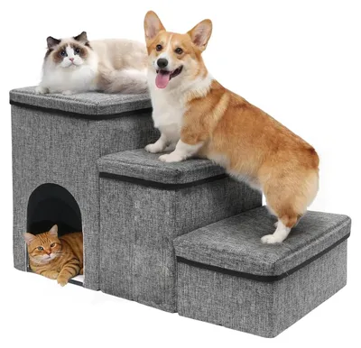 Immagine prodotto di Omgoods - Scala per cani con 3 gradini, ideale per cani di piccola taglia