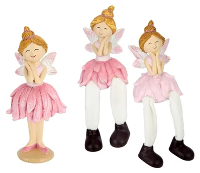 Produktbild von Set Elfen Kantenhocker Figur Fee Statue Ornament Dekofigur