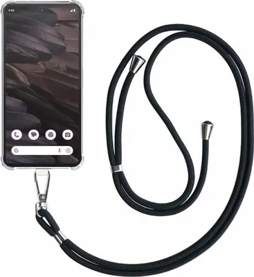 Produktbild von Handyhülle passend für Google Pixel 7A Transparent ShockProof mit abnehmbarem Universal Lanyard - Schutzhülle Silikon ShockProof mit Lanyard - Smartphonics