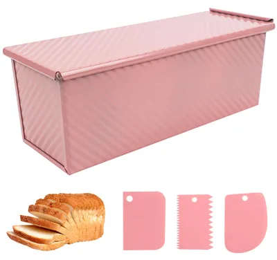 Kastenform 33 cm mit Deckel, Antihaft, rosa, Sandwichbrot