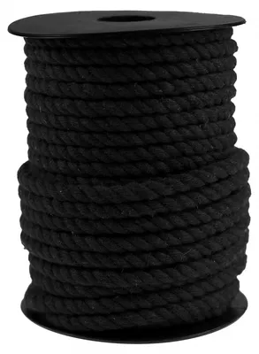 20m Baumwollkordel Kordel gedreht Ø 6,10mm, schwarz