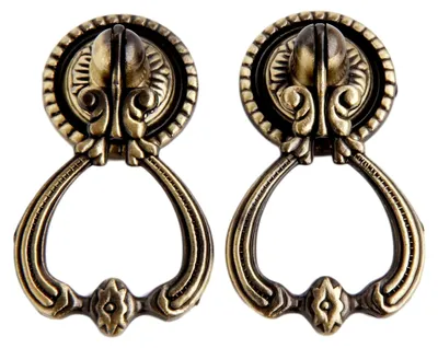 Produktbild von 2 Sets Antike Messing Möbelgriffe Vintage Schrankknöpfe