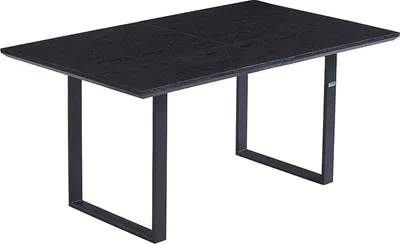 Produktbild von HOME DELUXE Esstisch Eckig Ausziehbar AVENCIA inkl. U-Fuß - 160 x 100 cm Dark Oak - mit schwarzem Metallgestell | Küchentisch, Esszimmer, Esszimmertisch