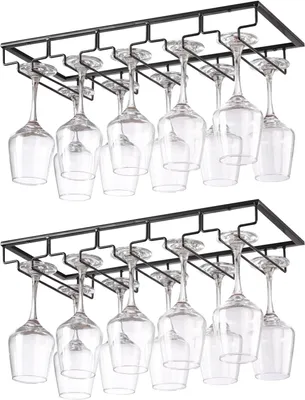 Produktbild von Glashalter 5 Reihen, Metall, 2 Stücke, schwarz, für Küche