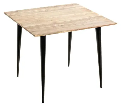 Beistelltisch massiv Akazie schwarz Metall 55x46x55 cm