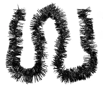 Produktbild von Lametta-Girlande 20m Schwarz Glänzend Metallic Tinsel 10er Set