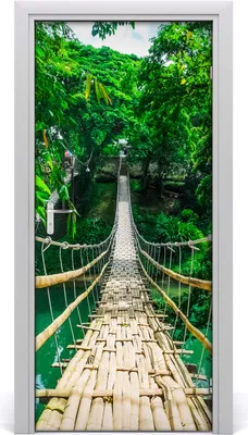 Produktbild von Tulup Türaufkleber 95x205 cm Dekorative Aufkleber Selbstklebend Wasserdichte Tapete Abnehmbar Schlafzimmer Wohnzimmer Wohnkultur - Hängebrücke