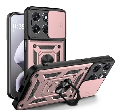 Produktbild von Outdoor Panzer Hülle für Motorola Moto G87 Kameraschutz Ring Case Stoßfest Rosegold