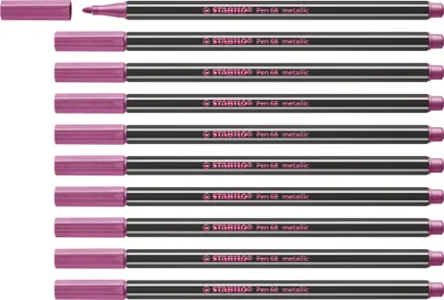 Produktbild von Premium Metallic-Filzstift - STABILO Pen 68 metallic - 10er Pack - metallic rosarot