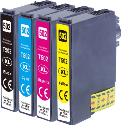 Produktbild von OBV Kompatibel 502 - 4x Druckerpatrone passend für Epson Expression Home XP- 5100 5105 5115 5150 5155 WorkForce WF- 2860DWF 2865DWF 2880DWF 2885DWF - schwarz,cyan,magenta,gelb
