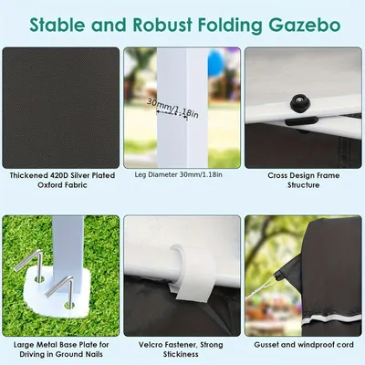 Immagine prodotto di Tenda per feste - Padiglione - Tenda da giardino - Tenda per eventi - Gazebo - Pieghevole - Struttura in acciaio robusta
