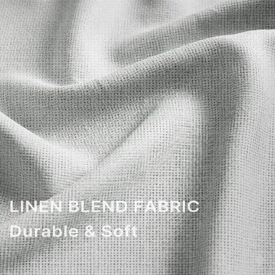 Productafbeelding van Witte verduisteringsgordijnen met plooiband, thermisch, set van 2, 225 cm hoog, 140 cm breed, linnenlook voor slaapkamer en woonkamer