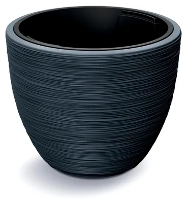 Produktbild von Blumentopf mit Einsatz, Blumenkübel aus Kunststoff, Pflanzkübel Groß (Anthrazit, ø 47 cm)