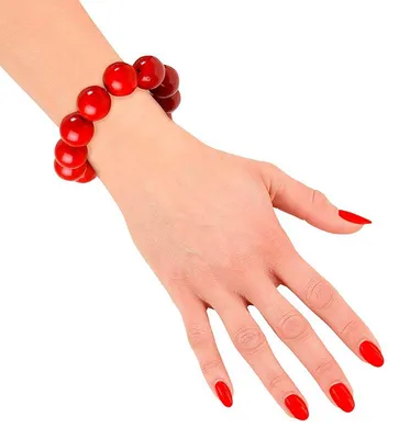 Produktbild von 70er Jahre Perlen-Armband in rot