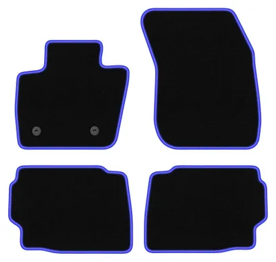 Produktbild von Velours-Fußmatten für Ford Mondeo MK5 2015- (Limousine/Kombi) – 4-tlg, Schwarz/Blau, passgenau – Wielganizator CARLUX