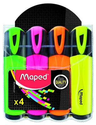 Immagine prodotto di Maped Fluo'Peps evidenziatore 4 pz Punta smussata Colori assortiti