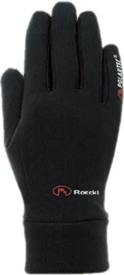 A black glove is shown against a white background.