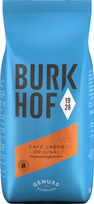 Produktbild von Kaffee GENUSSRÖSTUNG Café Crème Original von Burkhof, 1000g Bohnen