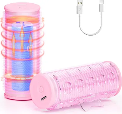 Produktbild von Wiederaufladbare elektrische Lockenwickler, 2er-Set tragbarer Pony-Lockenstab fš¹r Haarstyling, kabelloser mit automatischer Abschaltfunktion