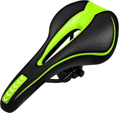 Produktbild von Fahrradsattel - Komfortabler Sattel - Fahrrad - Ergonomisches Design - 27 x 14 cm - Schwarz, Grün