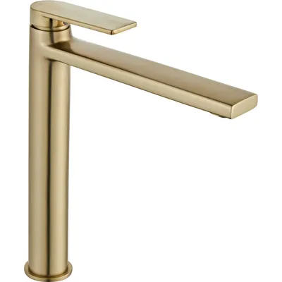 Zdjęcie produktu dla Bateria Umywalkowa REA VERSO Brush Gold Złota Szczotkowana Wysoka