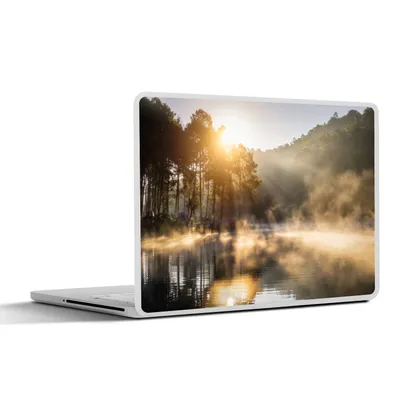 Produktbild von MuchoWow® Laptop Aufkleber Sticker Cover Wald - Wasser - Nebel 30x22 cm - Laptop-Sticker