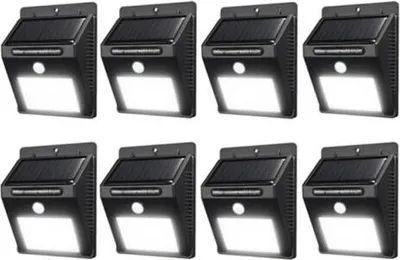Obrázek produktu pro 8 x vodotěsné solární nástěnné LED světlo zahradní venkovní krajina plot Yard lampa