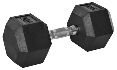 Produktbild von Hexagon Kurzhantel, 20 Kg, Gusseisen Mit Gummiüberzug, Schwarz
