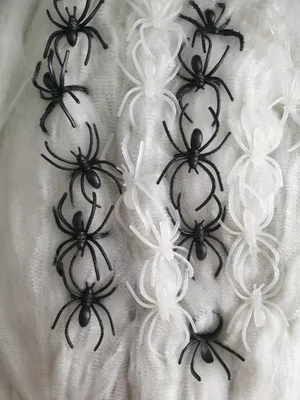 Produktbild von Fu54943 weiß Riesen Spinnweben mit 21 kleinen Spinnen