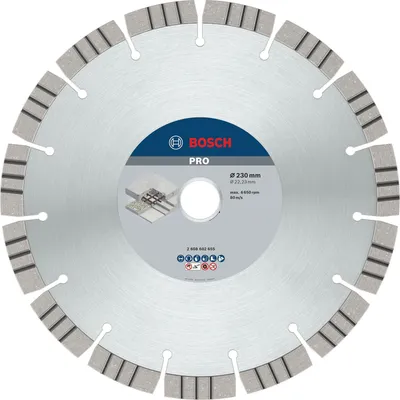 Image de Disque à tronçonner diamanté PRO Concrete 230x22,23x2,4x15mm BOSCH 2608602655
