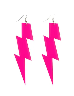 Produktbild von Ohrringe Blitz 12 cm lang pink 90er Jahre Party Kostüm-Zubehör für Damen
