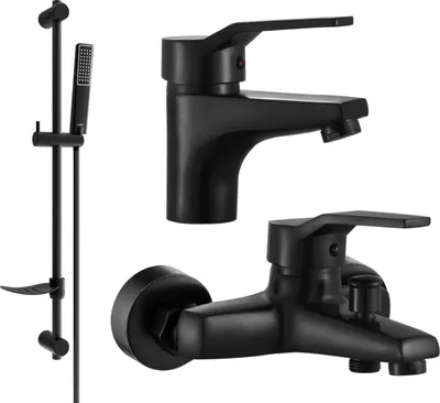 Produktbild von Mexen Caro DF72 Badewannenset, Schwarz - 746603DF72-70