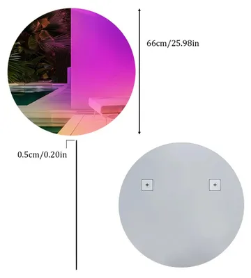 Image de Miroir mural - Miroir - Miroir pour mur - Miroir rond - Miroir en verre - Effet arc-en-ciel irisé - 100% verre