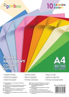 Zdjęcie produktu dla Kolorowy papier A4, 100 arkuszy w 10 neonowych kolorach
