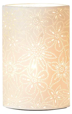 Zdjęcie produktu dla Lampa stołowa Gilde, wzór kwiatowy, porcelana, biała, zestaw: 1 sztuka. Wysokość: 28,00 cm, Szerokość: 18,00 cm, Głębokość: 10,00 cm. Numer produktu: 33116