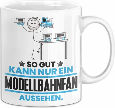 Produktbild von Modellbahnfan Geschenk Tasse So Gut Kann Nur Ein Modellbahnfan Aussehen Geschenkidee Kaffee-Becher (Weiß)