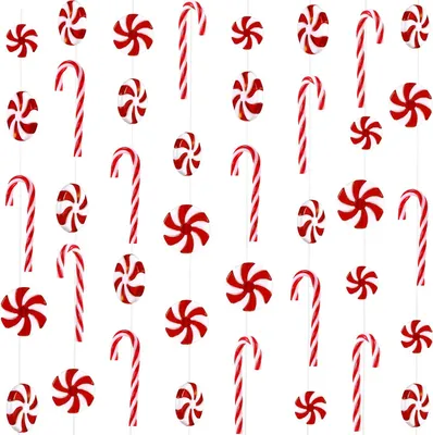 Produktbild von Weihnachts-Zuckerstangen-Ornament, Candy Swirl-Girlande, Kunststoff-Zuckerbaum-Nachbildungation, künstliche Süßigkeiten, hängende Ornamente mit Kristalldraht für Weihnachtsfeiern, WeihnachtsNachbildungation zu Hause (50 Stück, rot und weiß)