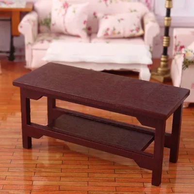 Produktbild von 1:12 Simulation teatable Mini handgefertigt Retro Wine Red Dollhouse Möbel Tisch Kinderspielzeug für Kindergarten