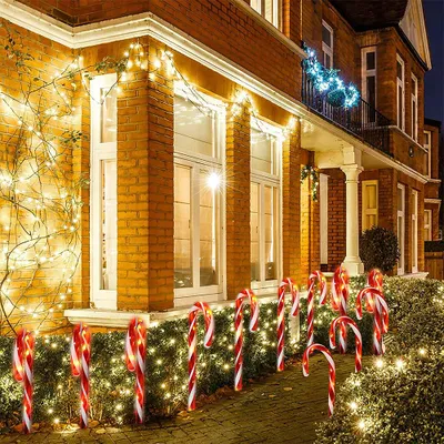 Produktbild von Solar LED Zuckerstangen 53cm 10er Set Weihnachtsbeleuchtung Aussen Wegeleuchte